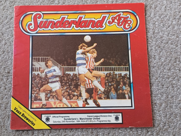 Sunderland v Manchester United 1984/5