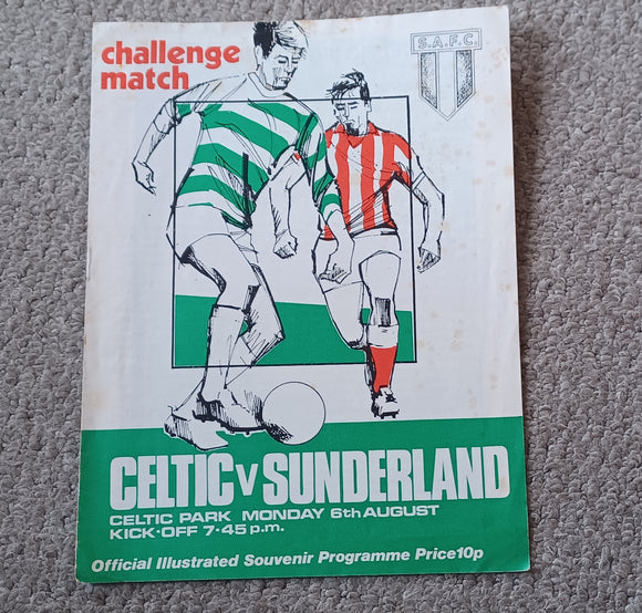Celtic v Sunderland pre season 1973/4