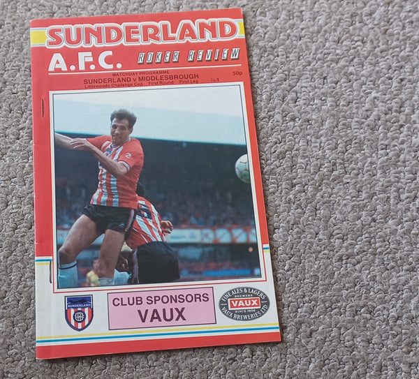 Sunderland v Middlesbrough 1987/8 League Cup 1st rd