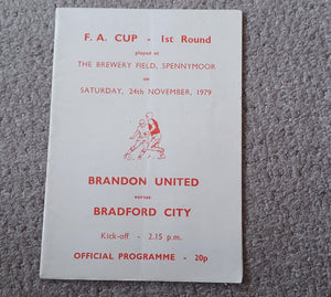 Brandon Utd v Bradford City FA Cup 1st round 1979/80