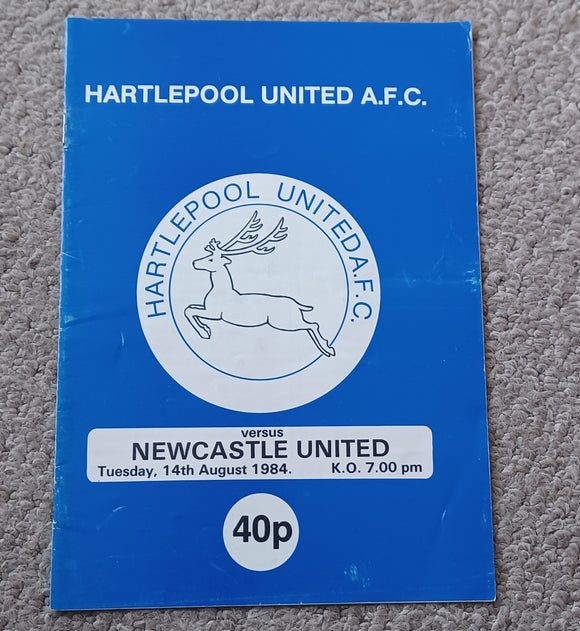 Hartlepool Utd v Newcastle Utd Pre season friendly 1984/5