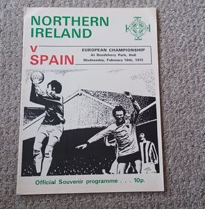 Northern Ireland v Spain 1972 at Hull City