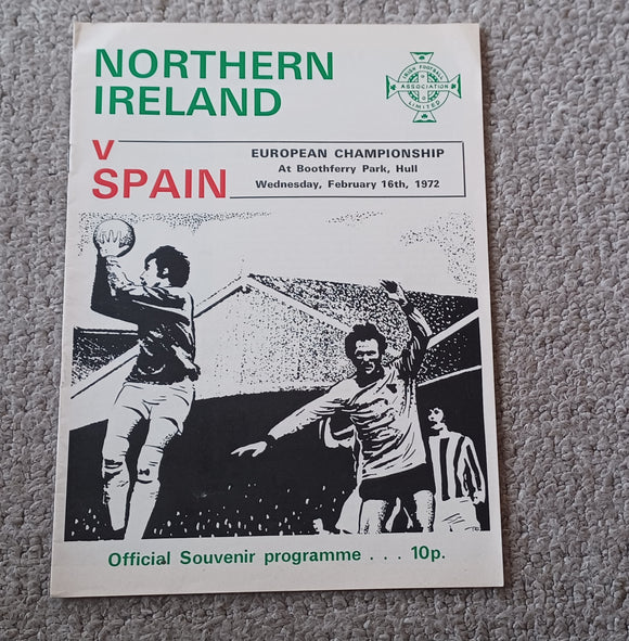 Northern Ireland v Spain 1972 at Hull City