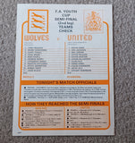 Wolves v Newcastle Utd 1976 FA Youth Cup Semi Final