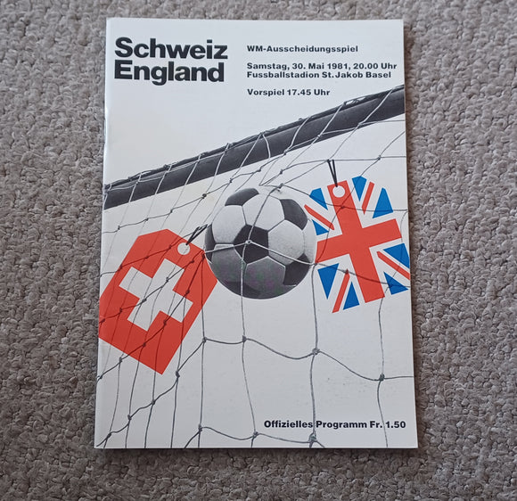 Switzerland v England 1981