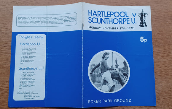 Hartlepool Utd v Scunthorpe Utd FA Cup Replay At Roker Park