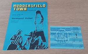 Huddersfield Town v Hartlepool 1979/80 Includes Match ticket