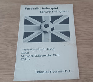 Switzerland v England 1975