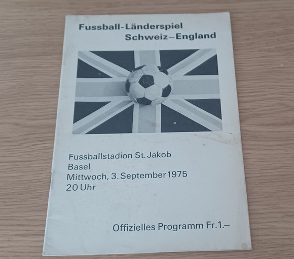 Switzerland v England 1975