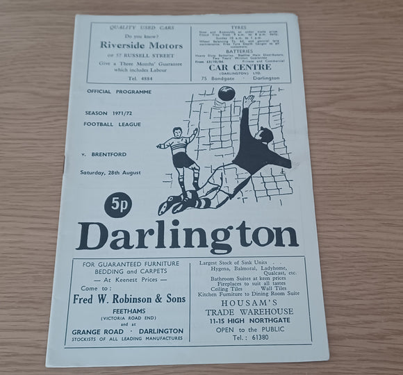 Darlington v Brentford 1971/2