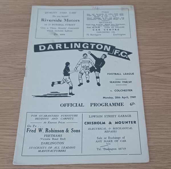 Darlington v Colchester Utd 1968/9