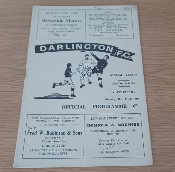 Darlington v Colchester Utd 1968/9