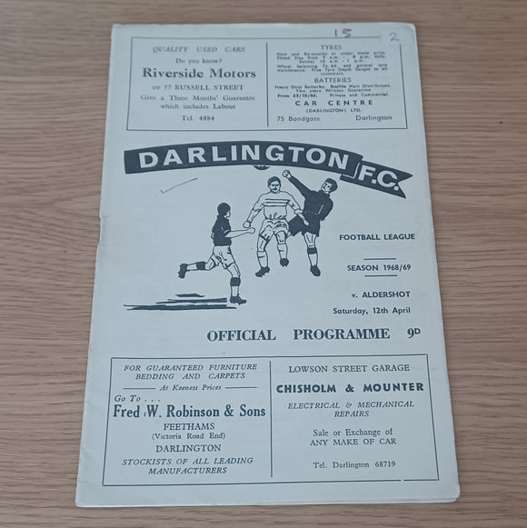 Darlington v Aldershot 1968/9