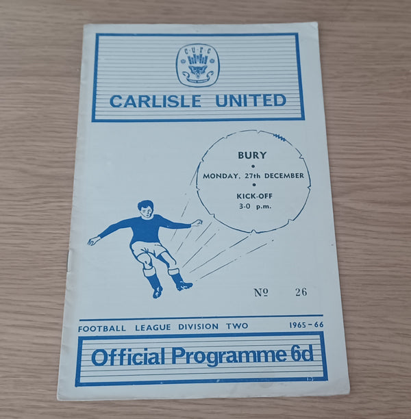 Carlisle Utd v Bury 1965/6