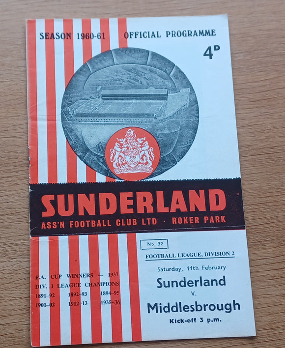 Sunderland v Middlesbrough 1960/1