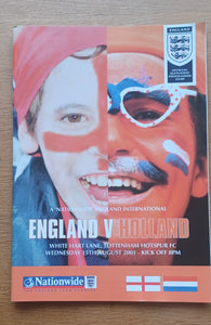 England v Holland 2001 At Tottenham White Hart Lane