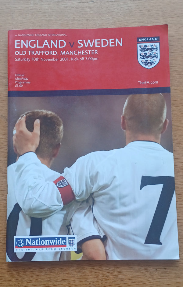 England v Sweden 2001 At Old Trafford Manchester