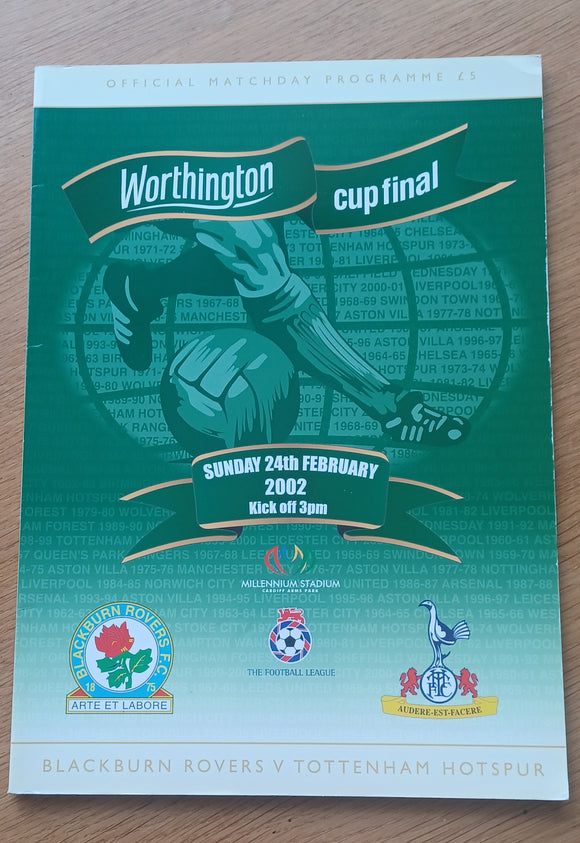 Blackburn Rovers v Tottenham League Cup Final 2002