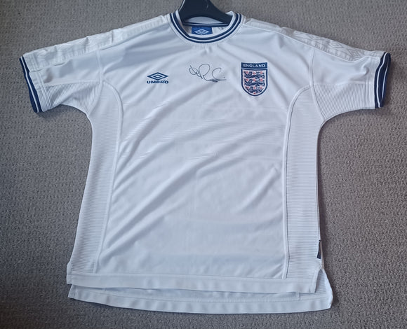 England Home Shirt 1999/00 Signed by Kevin Phillips Sunderland L