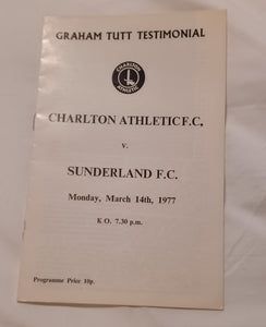 Charlton Athletic v Sunderland Graham Tutt Testimonial 1977
