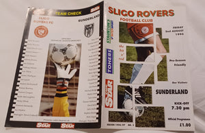 Sligo Rovers v Sunderland Pre season 1996/7