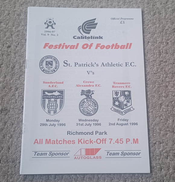 St Patricks Athletic v Sunderland 1996/7