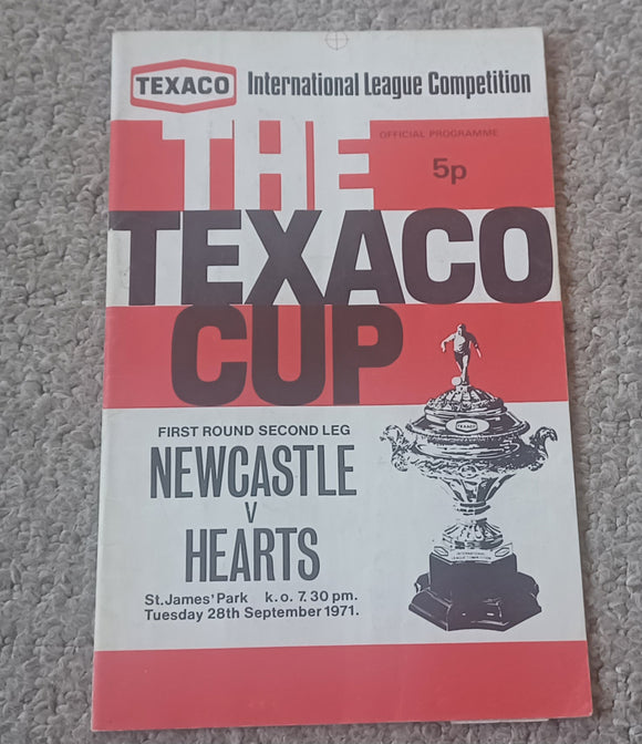 Newcastle Utd v Hearts Texaco Cup 1971