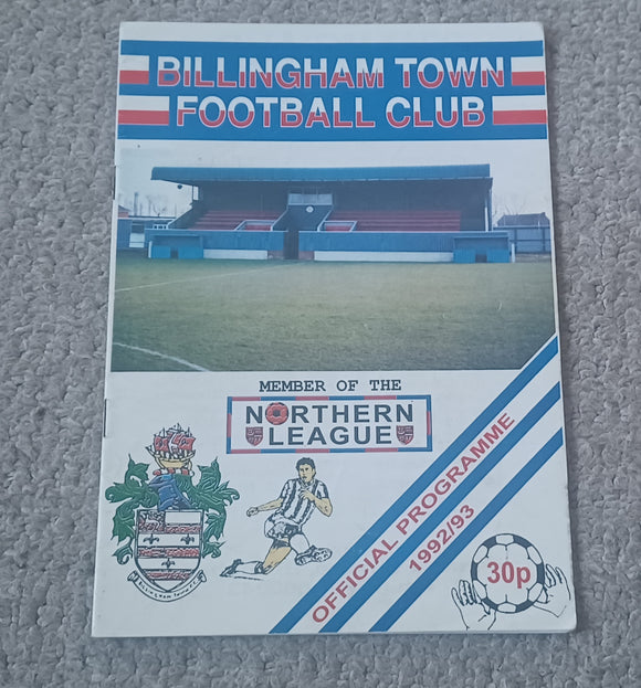 Billingham Town v Newcastle Utd Pre season 1992/3