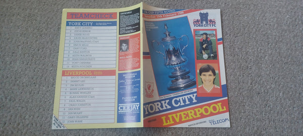 York City v Liverpool FA Cup 5th Round 1985/6