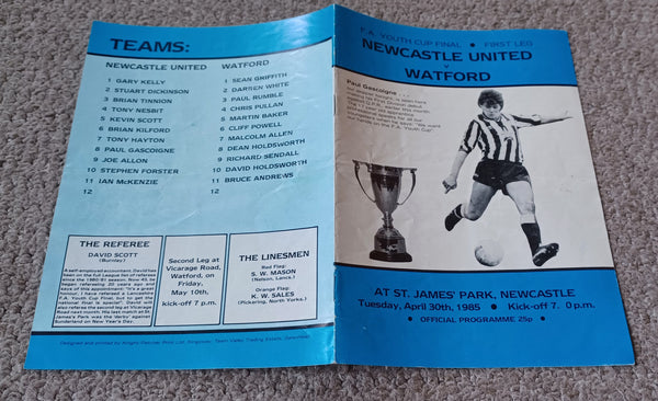 Newcastle Utd v Watford 1985 FA Youth Cup Final