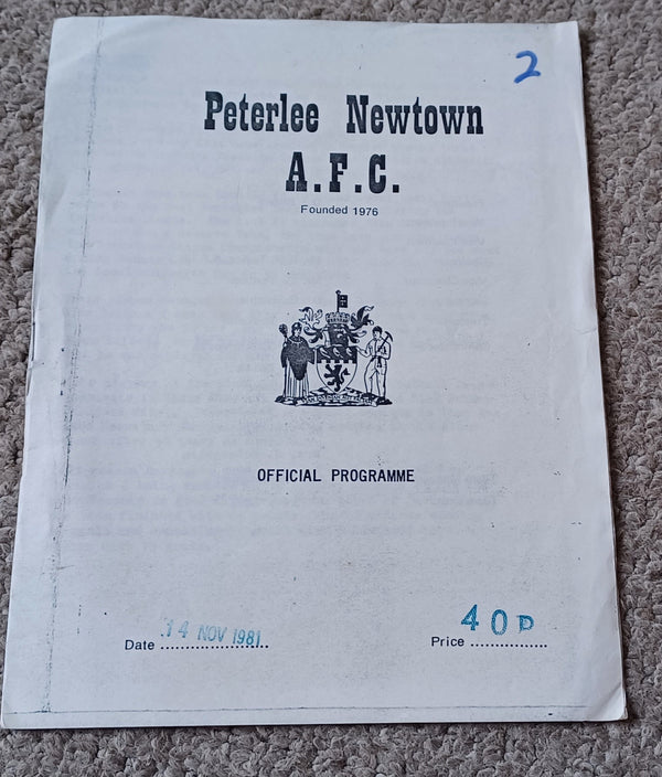 Peterlee Newtown AFC v Harrogate Town FA Vase 1981/2