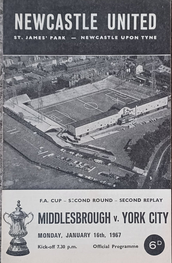 Middlesbrough v York City 1966/7 FA Cup 2nd round 2nd replay