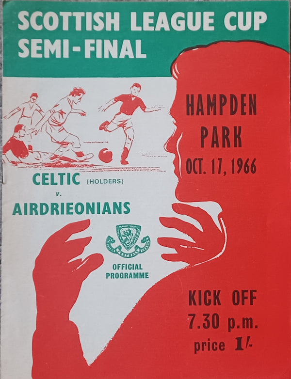 Celtic v Airdrieonians 1966 Scottish League Cup Semi Final