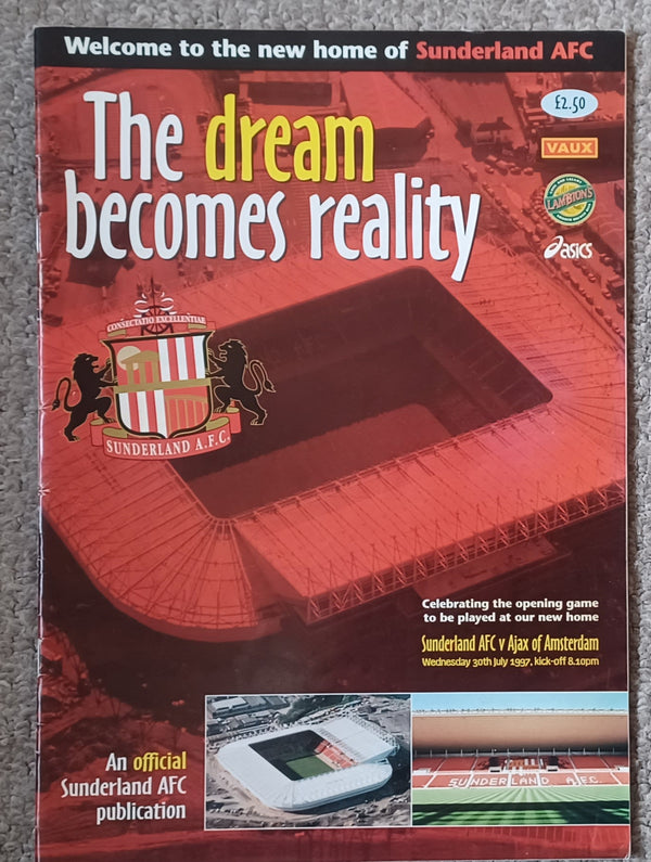 Sunderland v Ajax 1997 1st Ever at The Stadium of Light