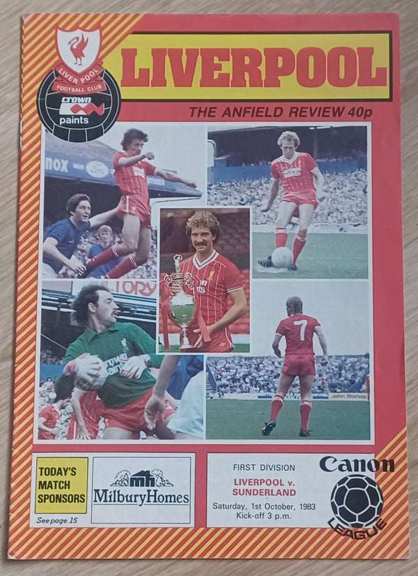 Liverpool v Sunderland 1983/4 Signed by Alan Kennedy