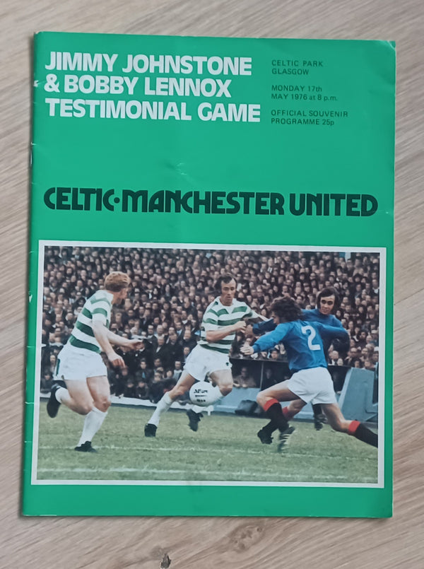 Celtic v Manchester United Johnstone & Lennox Testimonial 1976