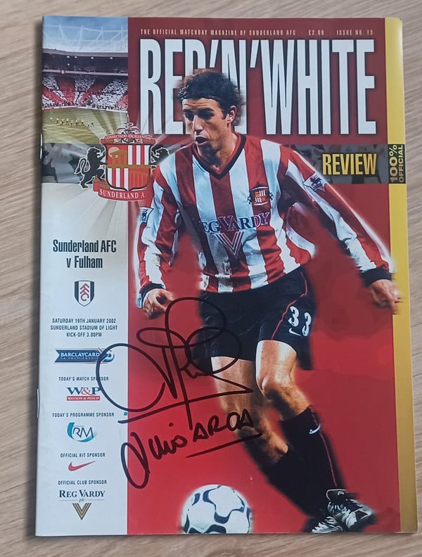 Sunderland v Fulham 2001/2 SIGNED Julio Arca