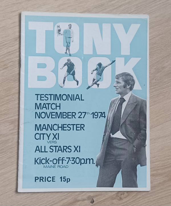 Manchester City v Manchester United Tony Book Testimonial 1974