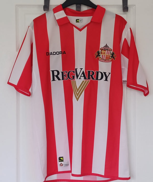 Sunderland Home Shirt 2004/5 MED SIGNED Julio Arca