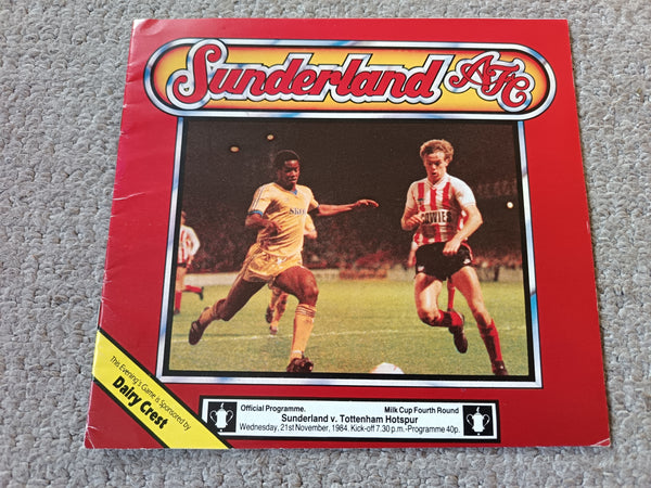 Sunderland v Tottenham 1984/5 Milk cup 4th round