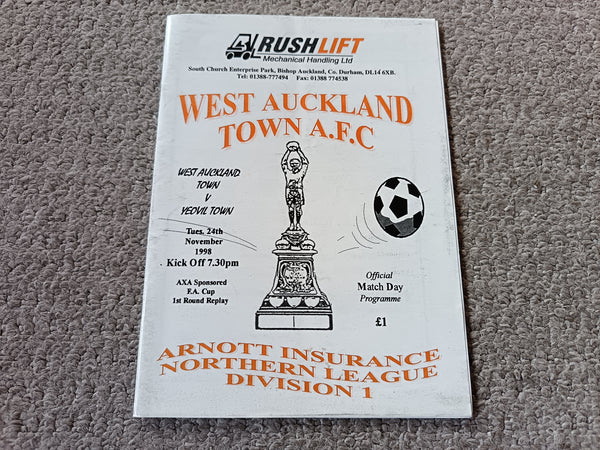 West Auckland Town v Yeovil Town FA Cup 1st rd replay 1998/9