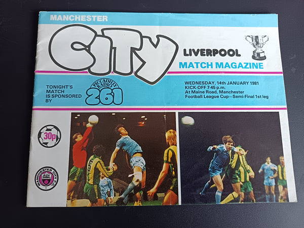 Manchester City v Liverpool 1980/1 FLC Semi Final