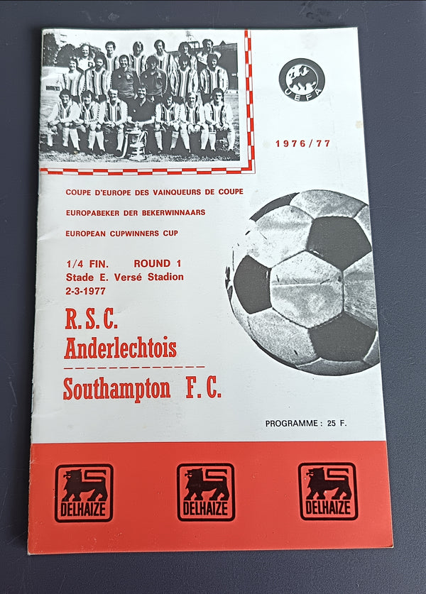 Anderlecht v Southampton 1976/7 ECWC 1st Round