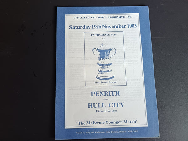 Penrith v Hull City FA Cup 1st Round 1983/4