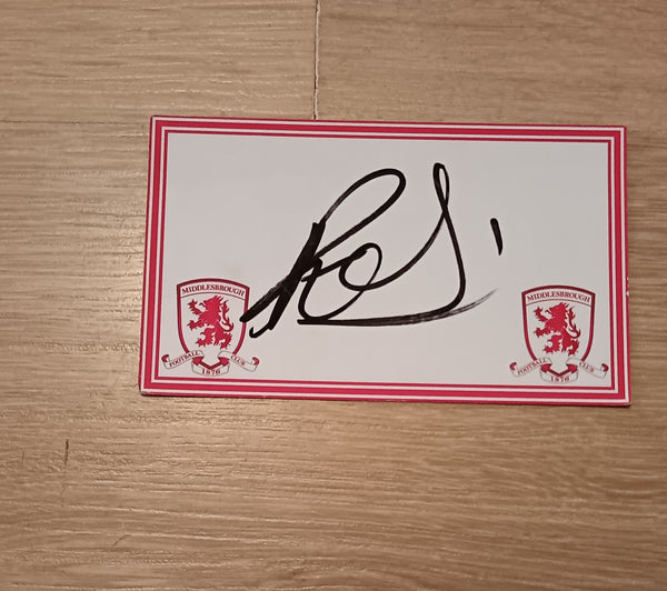 Robbie Stockdale Middlesbrough Signed Card