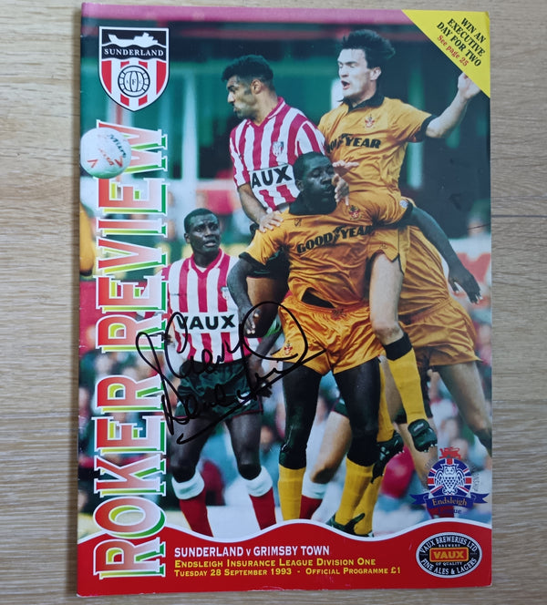 Sunderland v Grimsby Town 1993/4 Signed Gary Bennett