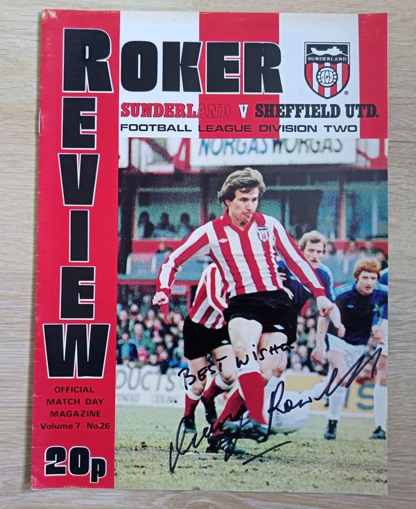 Sunderland v Sheffield Utd 1978/9 Signed Gary Rowell