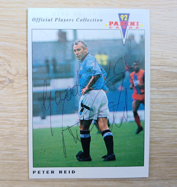 Peter Reid Signed Manchester City Panini Card