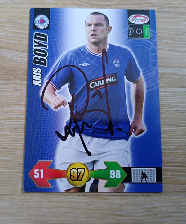 Kris Boyd Signed Rangers Panini Card