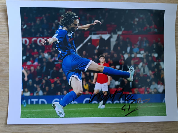 Luke Matheson Rochdale v Man Utd Signed Photo